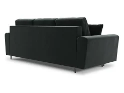 Cosmopolitan Design - Sofá-cama com compartimento de arrumação "Kyoto" 3 lugares em veludo cinza escuro - 235x100x88cm