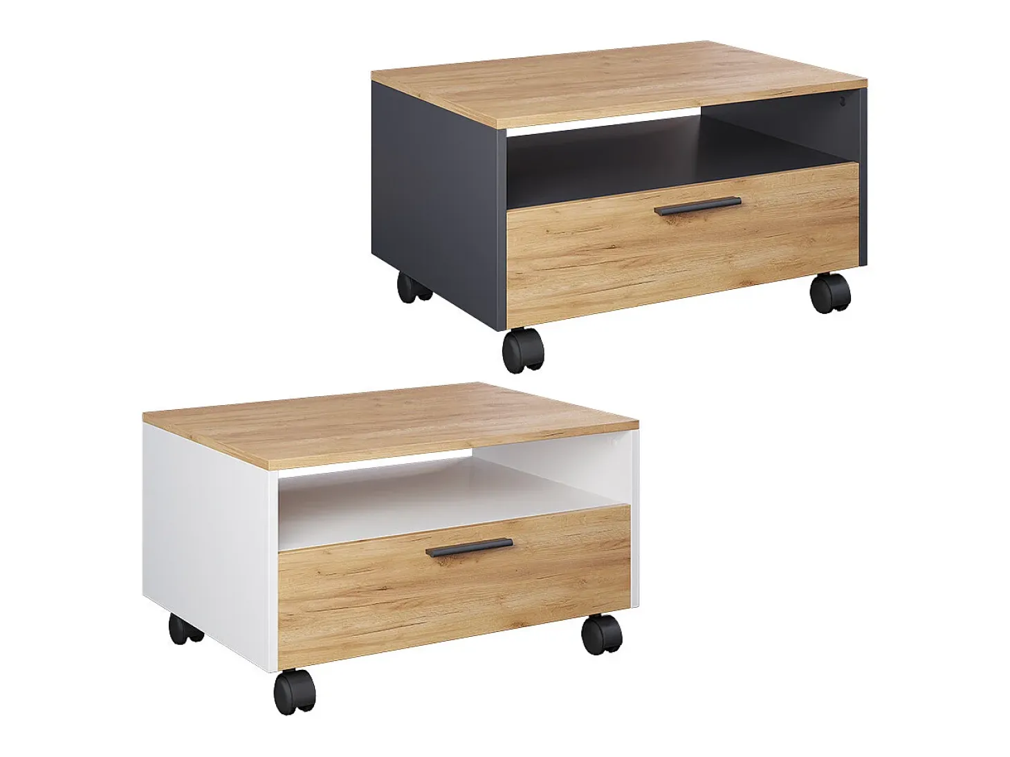 Couchtisch carvalho antracite/goldkraft 70x52.4x40 bibo