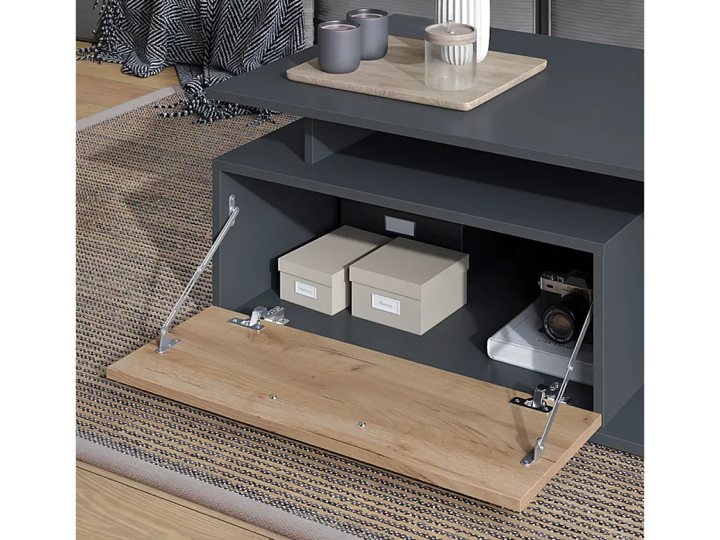 Couchtisch carvalho antracite/goldkraft 118x59x39.8 roland