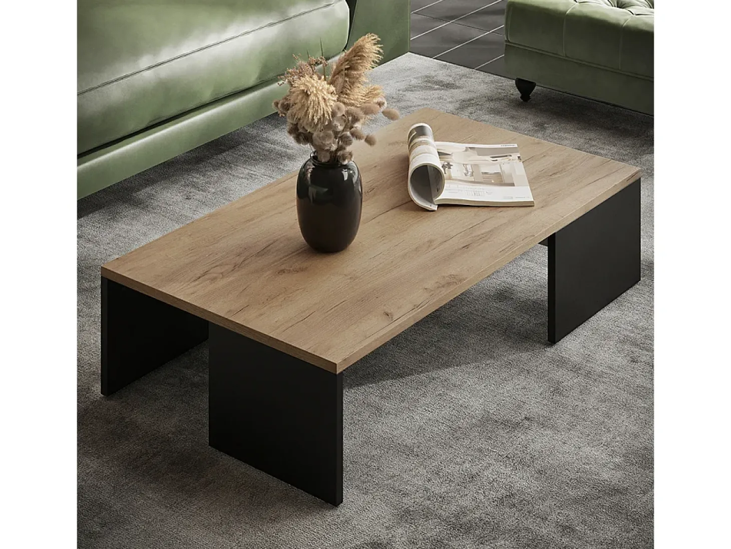 Couchtisch carvalho antracite/goldkraft 90x50x21.4 hardi