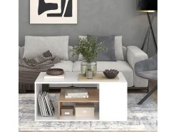 Couchtisch carvalho branco/dourado 110x59x47 edgar