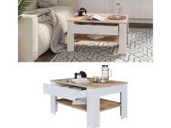 Couchtisch carvalho branco/dourado 92.2x65x48 milan