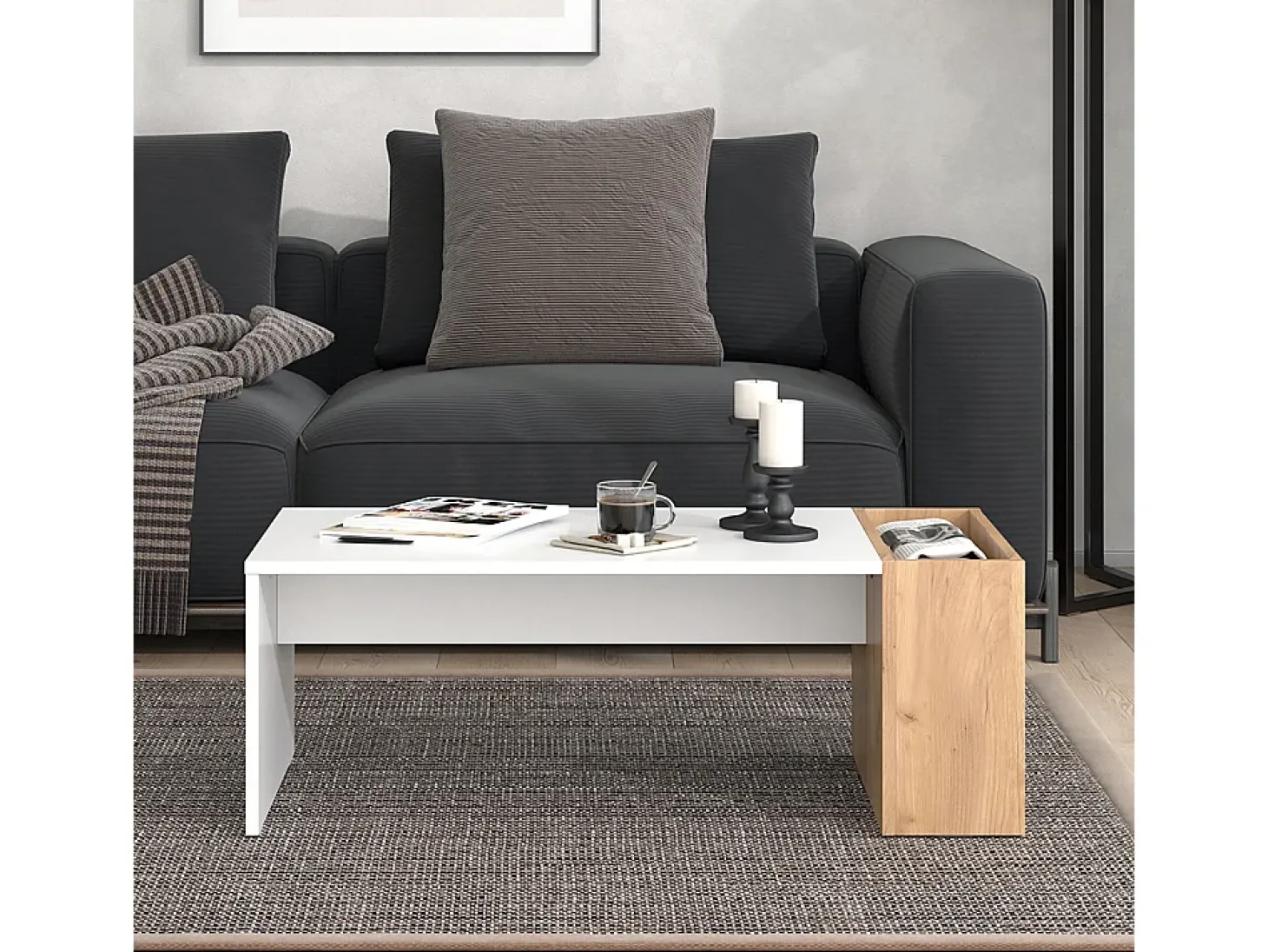 Couchtisch carvalho branco/dourado 95x49.4x34 chris