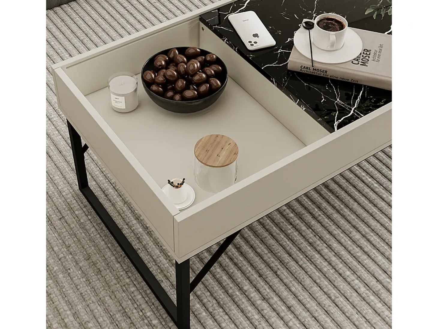 Couchtisch creme 105x50x40 lunero