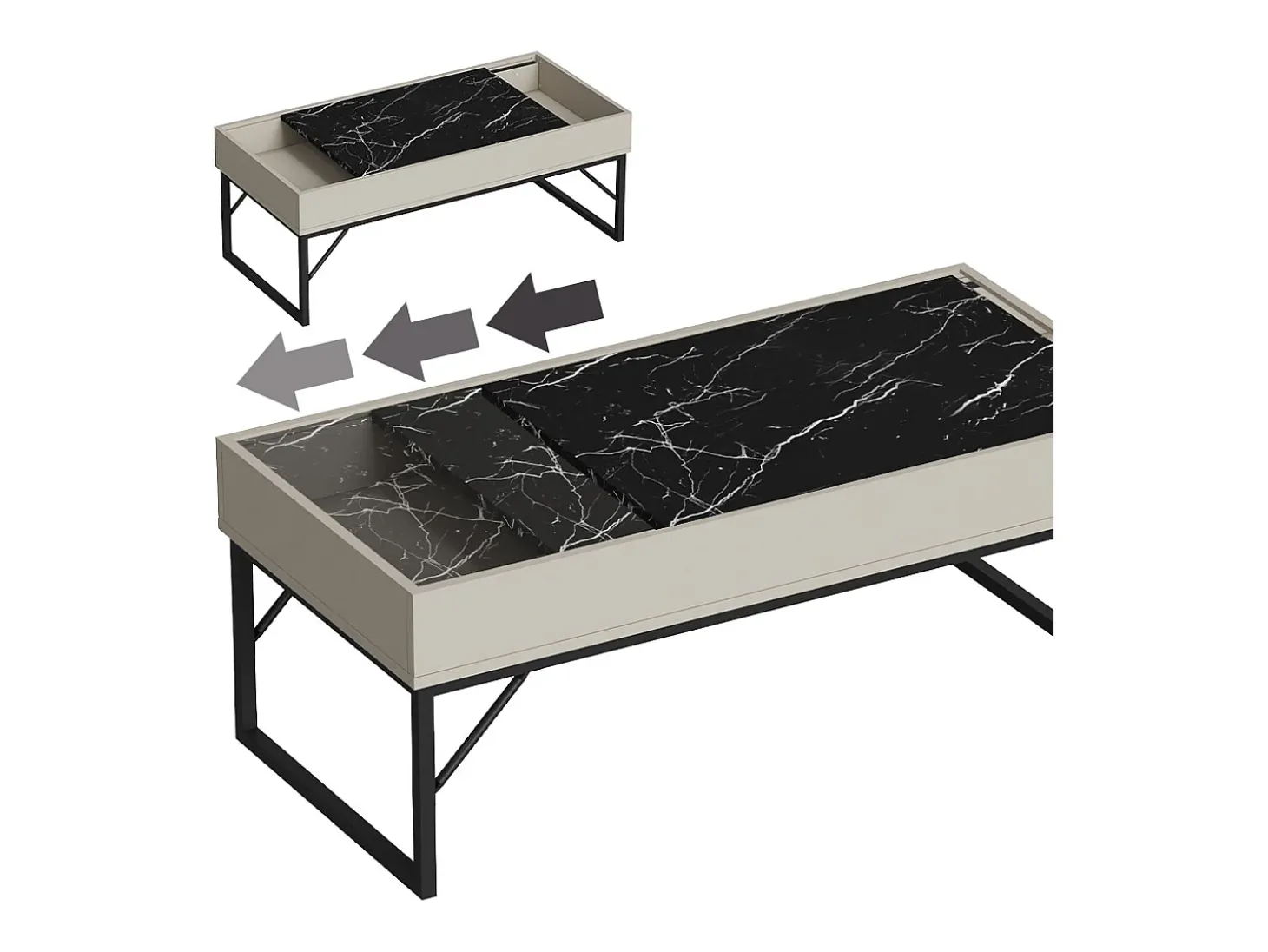 Couchtisch creme 105x50x40 lunero