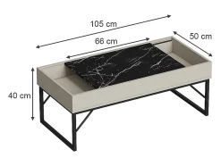 Couchtisch creme 105x50x40 lunero