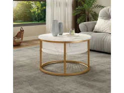 Couchtisch mármore branco 57x57x47.5 marlo