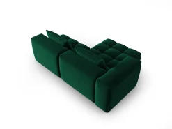 CXL by Christian Lacroix - Sofá modular de canto esquerdo "Lorella" 3 lugares em veludo verde garrafa - 205x145x70cm