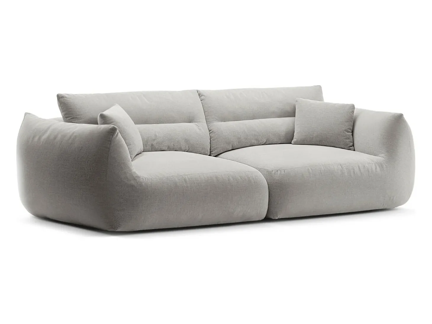 CXL by Christian Lacroix - Sofá modular "Maurie" 4 lugares em tecido chenille cinza claro - 264x107x90cm