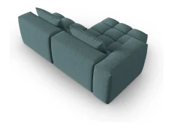 CXL by Christian Lacroix - Sofá modular de canto esquerdo "Lorella" 3 lugares em tecido estrutural azul claro - 205x145x70cm