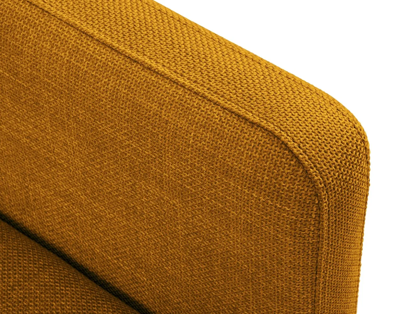 CXL by Christian Lacroix - Sofá convertível de canto direito com caixa de arrumação "Yanis" 5 lugares em tecido estrutural dourado - 280x170x80cm