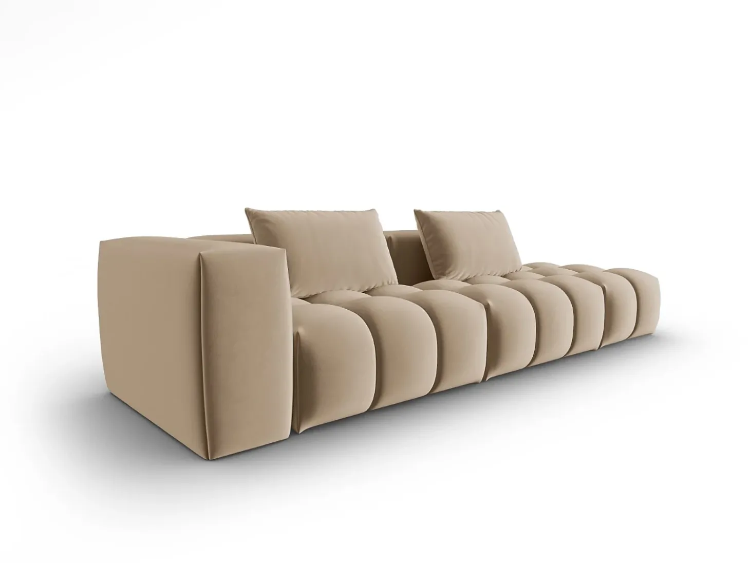 CXL by Christian Lacroix - Sofá modular direito "Lorella" 3 lugares em veludo areia - 265x85x70cm
