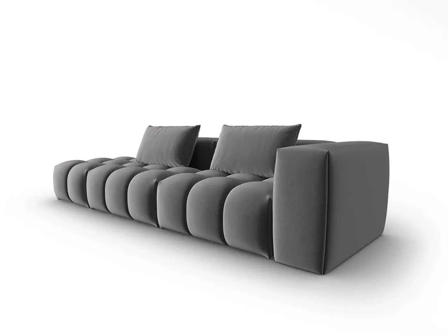 CXL by Christian Lacroix - Sofá modular virado para a esquerda "Lorella" 3 lugares em veludo cimento - 265x85x70cm