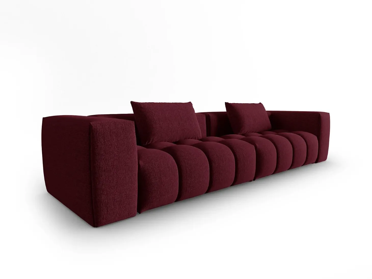 CXL by Christian Lacroix - Sofá modular "Lorella" 5 lugares em tecido estrutural bordeaux - 290x85x70cm
