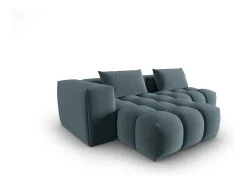 CXL by Christian Lacroix - Sofá modular de canto esquerdo "Lorella" 3 lugares em veludo azul pastel - 205x145x70cm