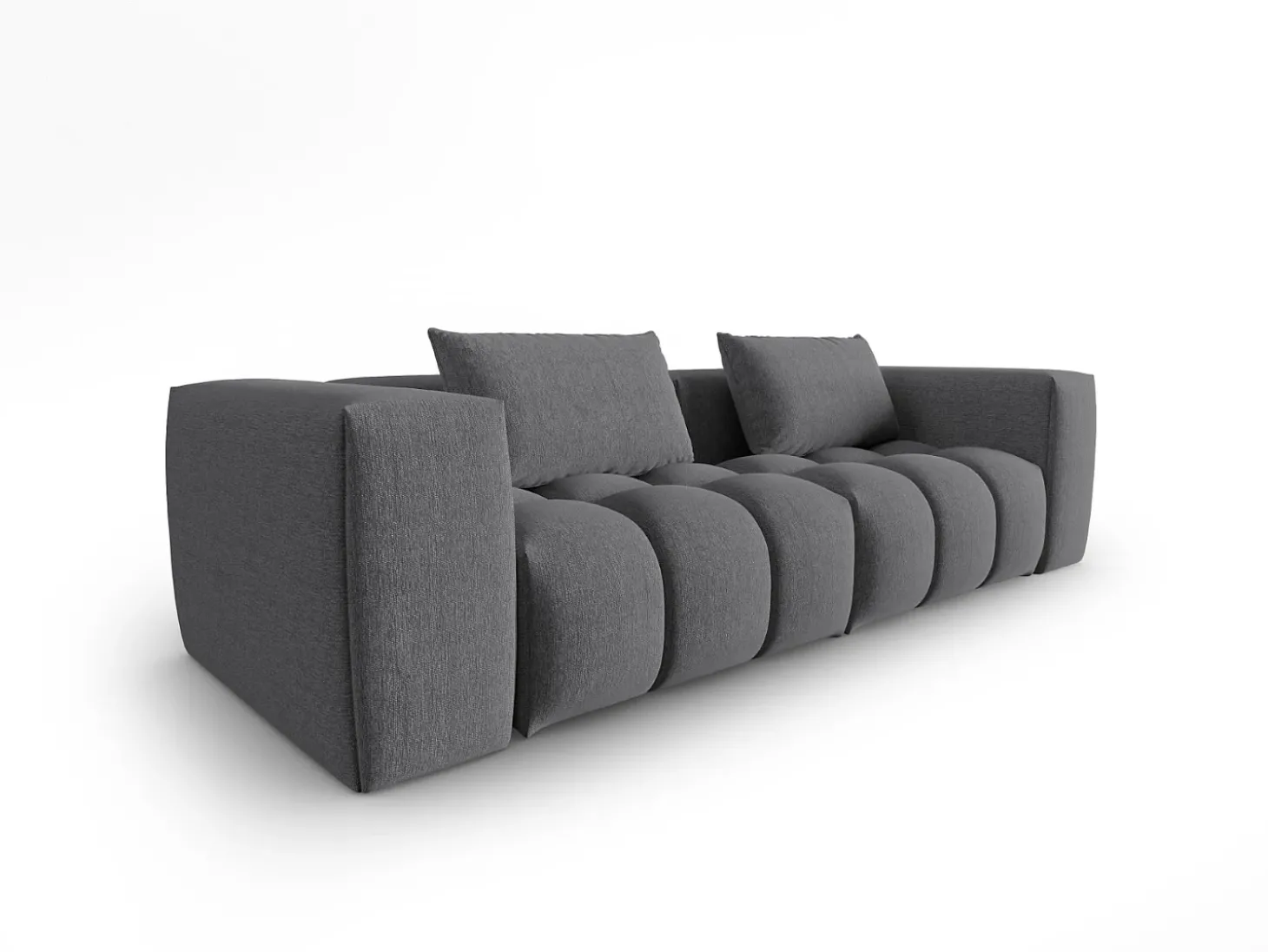 CXL by Christian Lacroix - Sofá modular "Lorella" 3 lugares em tecido estrutural cinza - 230x85x70cm