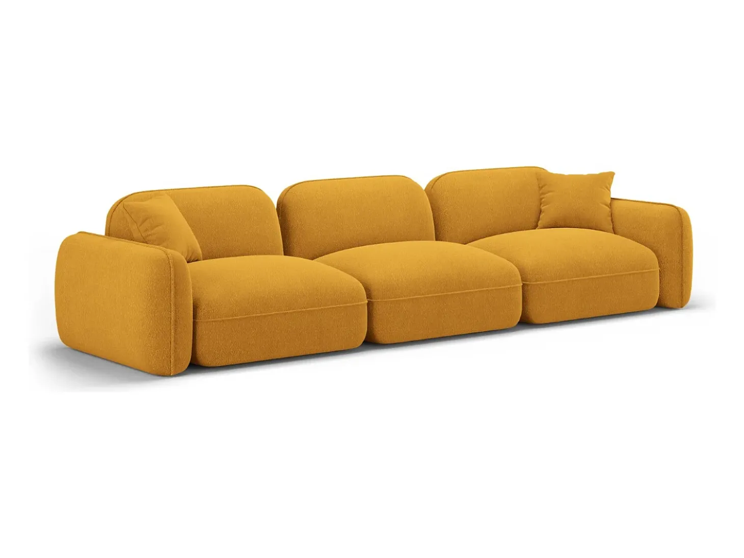 CXL by Christian Lacroix - Sofá modular "Lucien" 4 lugares em veludo mostarda - 320x90x70cm