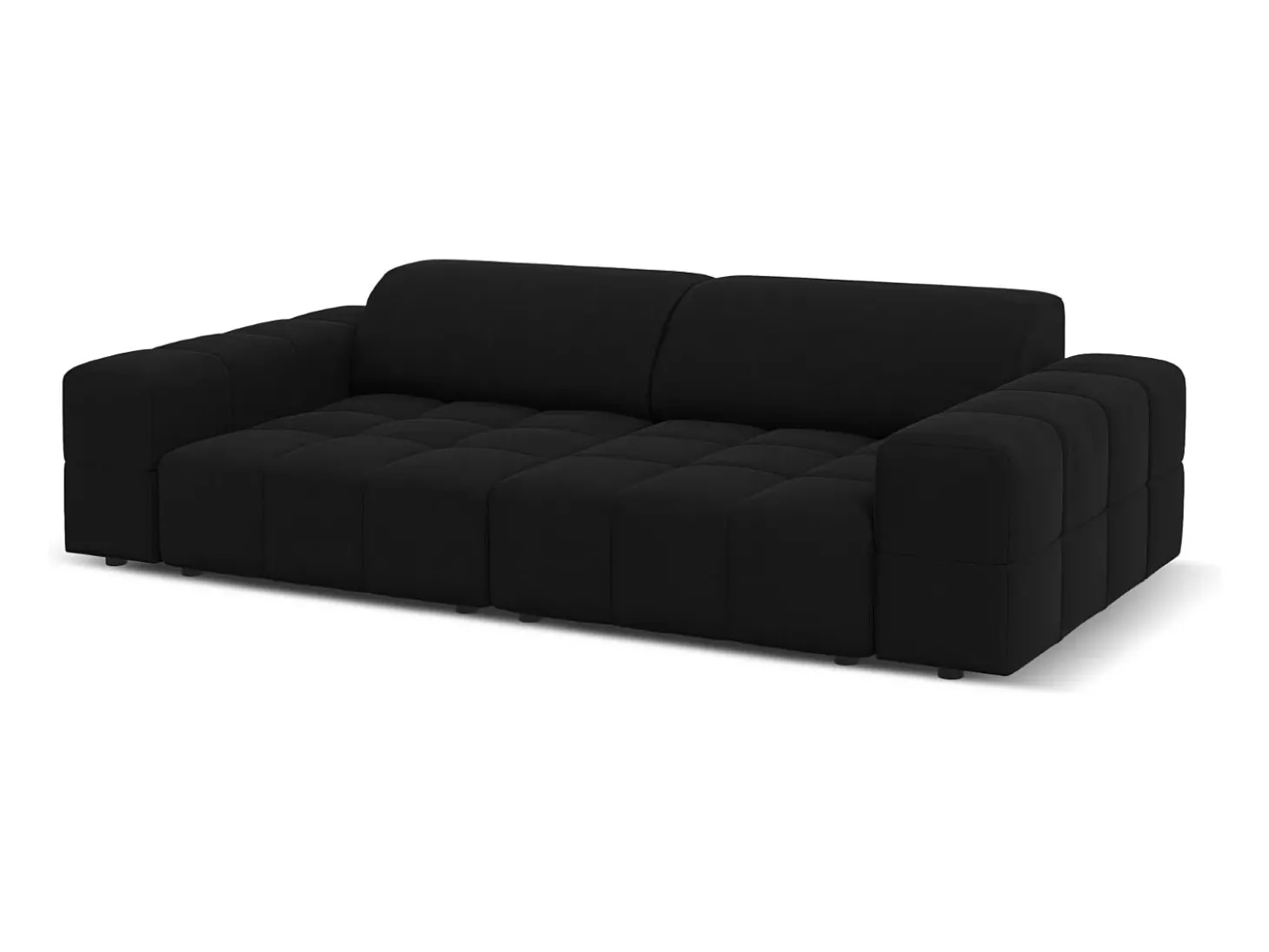 CXL by Christian Lacroix - Sofá "Luc" 3 lugares em veludo preto - 204x102x70cm