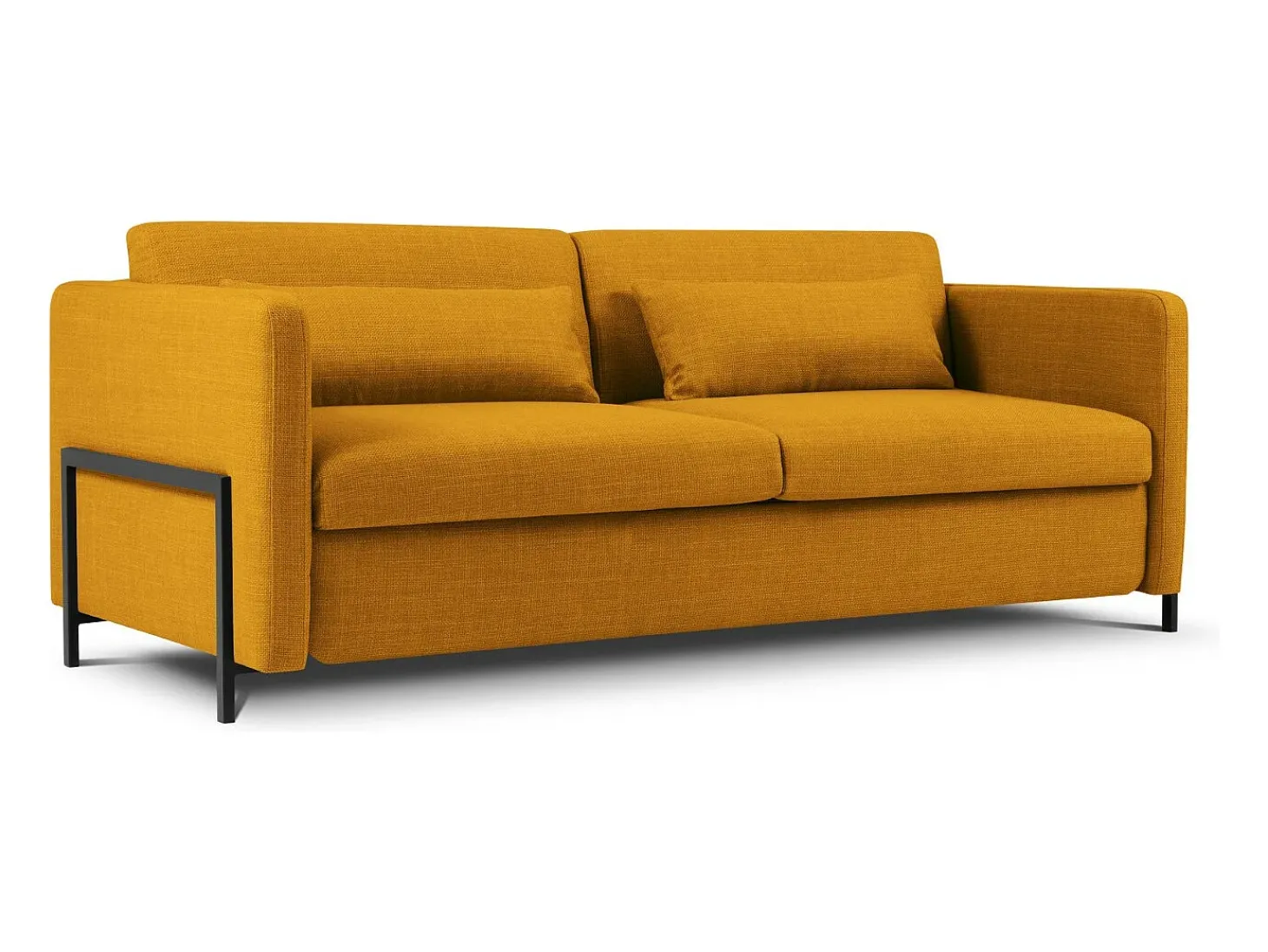 CXL by Christian Lacroix - Sofá-cama "Yanis" 3 lugares em tecido estrutural dourado - 202x102x80cm