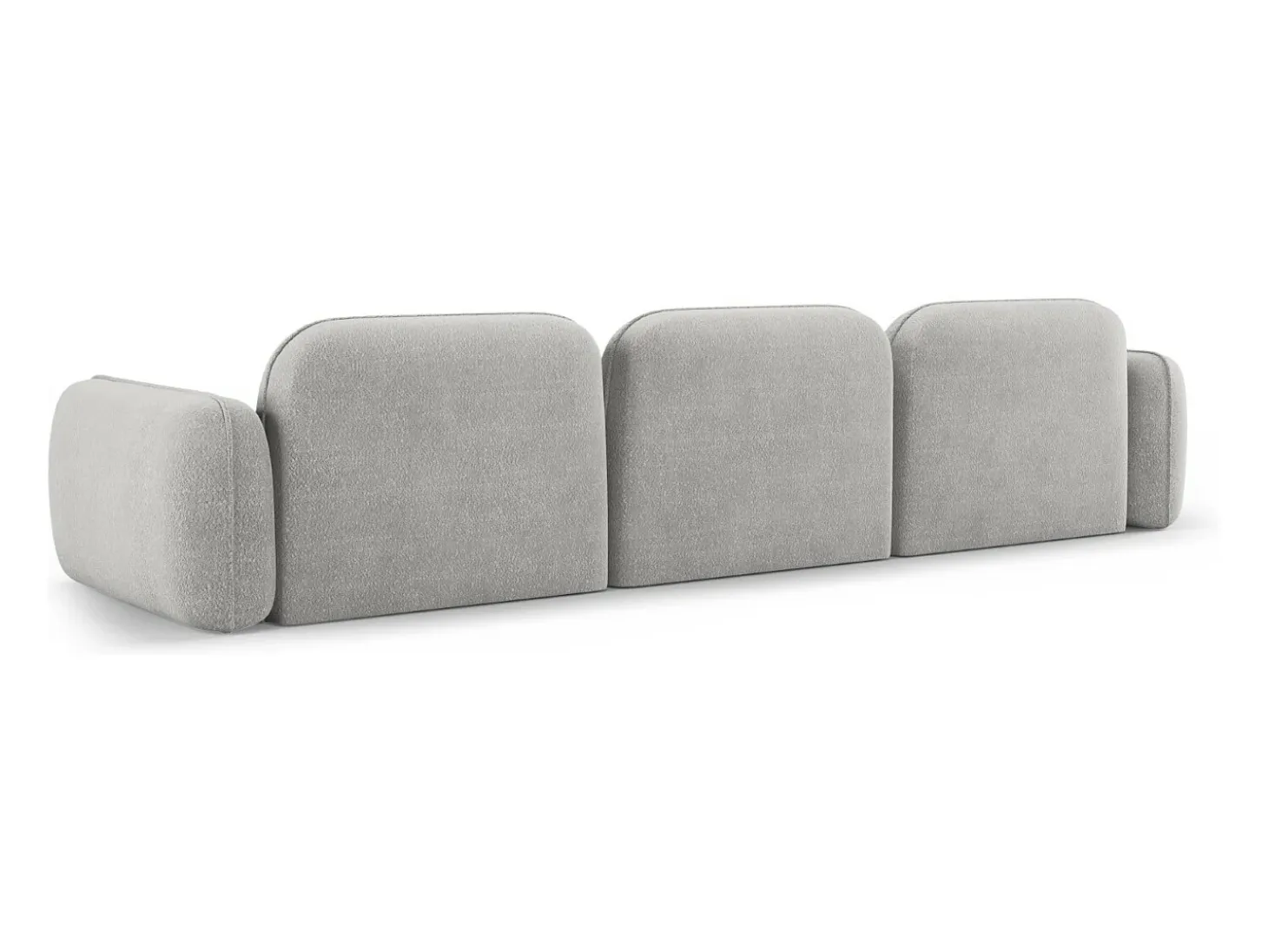 CXL by Christian Lacroix - Sofá modular "Lucien" 4 lugares em veludo cinza claro - 320x90x70cm