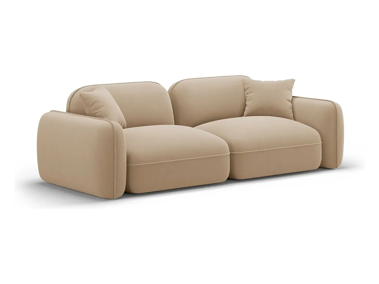 CXL by Christian Lacroix - Sofá modular "Lucien" 3 lugares em veludo areia - 230x90x70cm