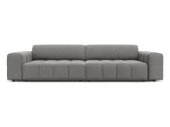 CXL by Christian Lacroix - Sofá "Luc" 4 lugares em veludo cinza claro - 244x102x70cm