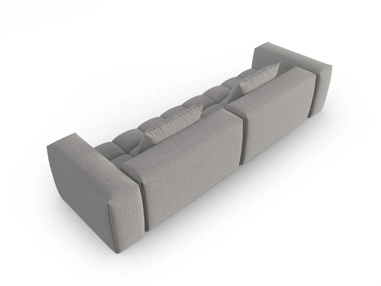 CXL by Christian Lacroix - Sofá modular "Lorella" 5 lugares em tecido estrutural bege escuro - 290x85x70cm