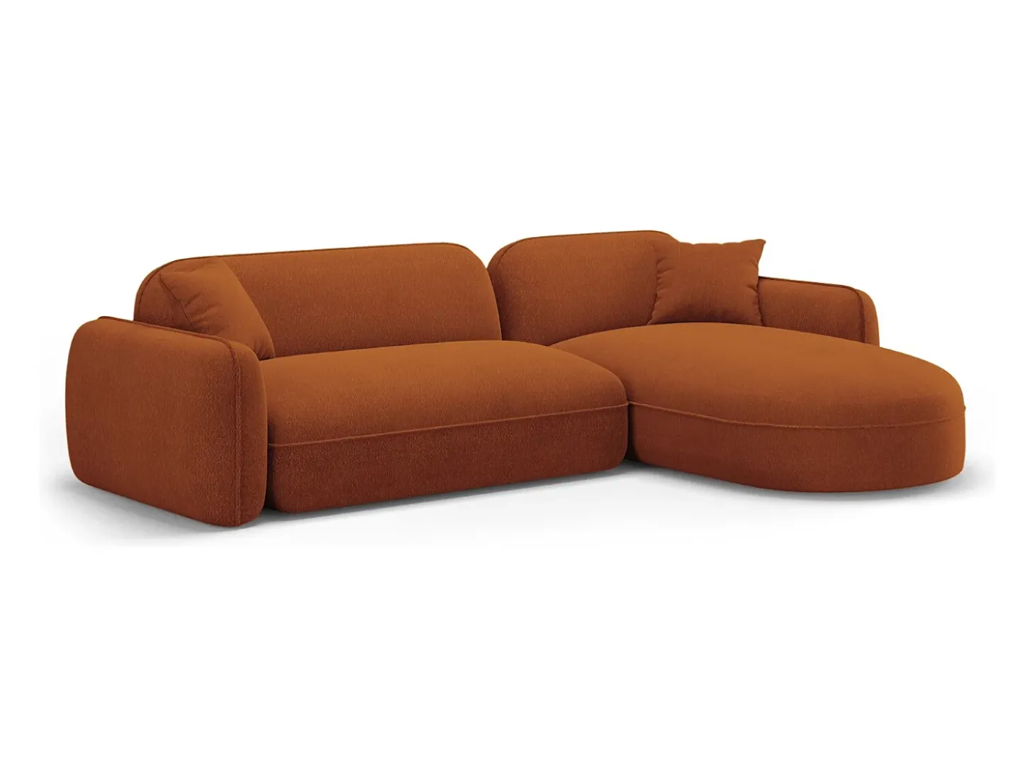 CXL by Christian Lacroix - Sofá modular de canto direito "Lucien" 4 lugares em veludo terracota - 275x165x70cm