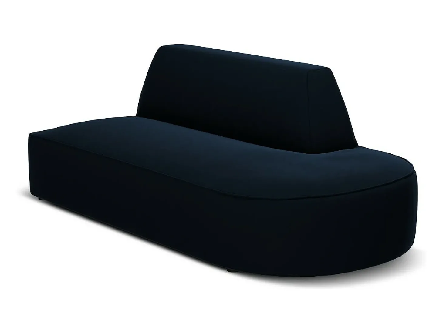 CXL by Christian Lacroix - Sofá modular direito "Charles" 2 lugares em veludo azul escuro - 181x93x69cm