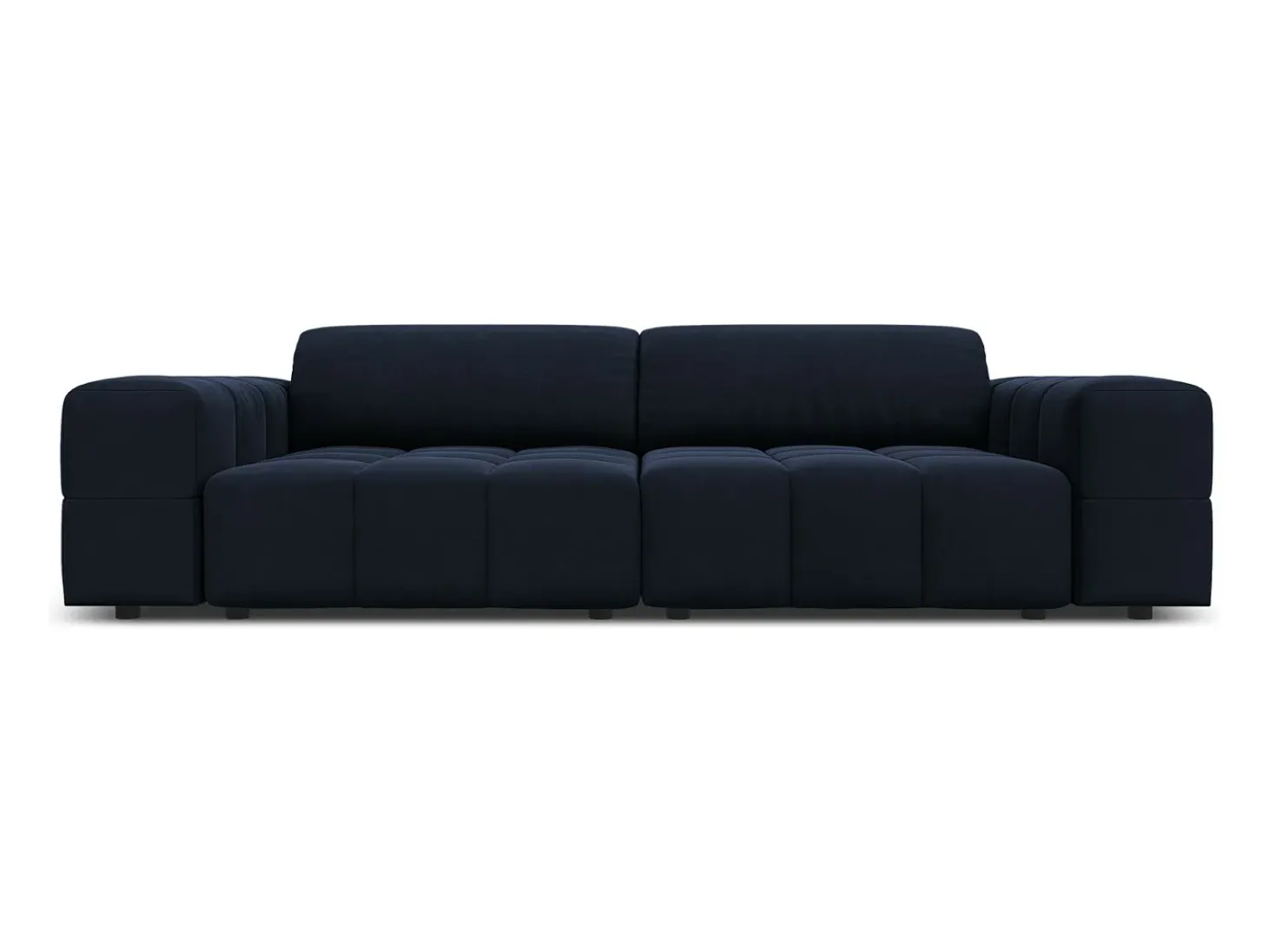 CXL by Christian Lacroix - Sofá "Luc" 3 lugares em veludo azul escuro - 204x102x70cm