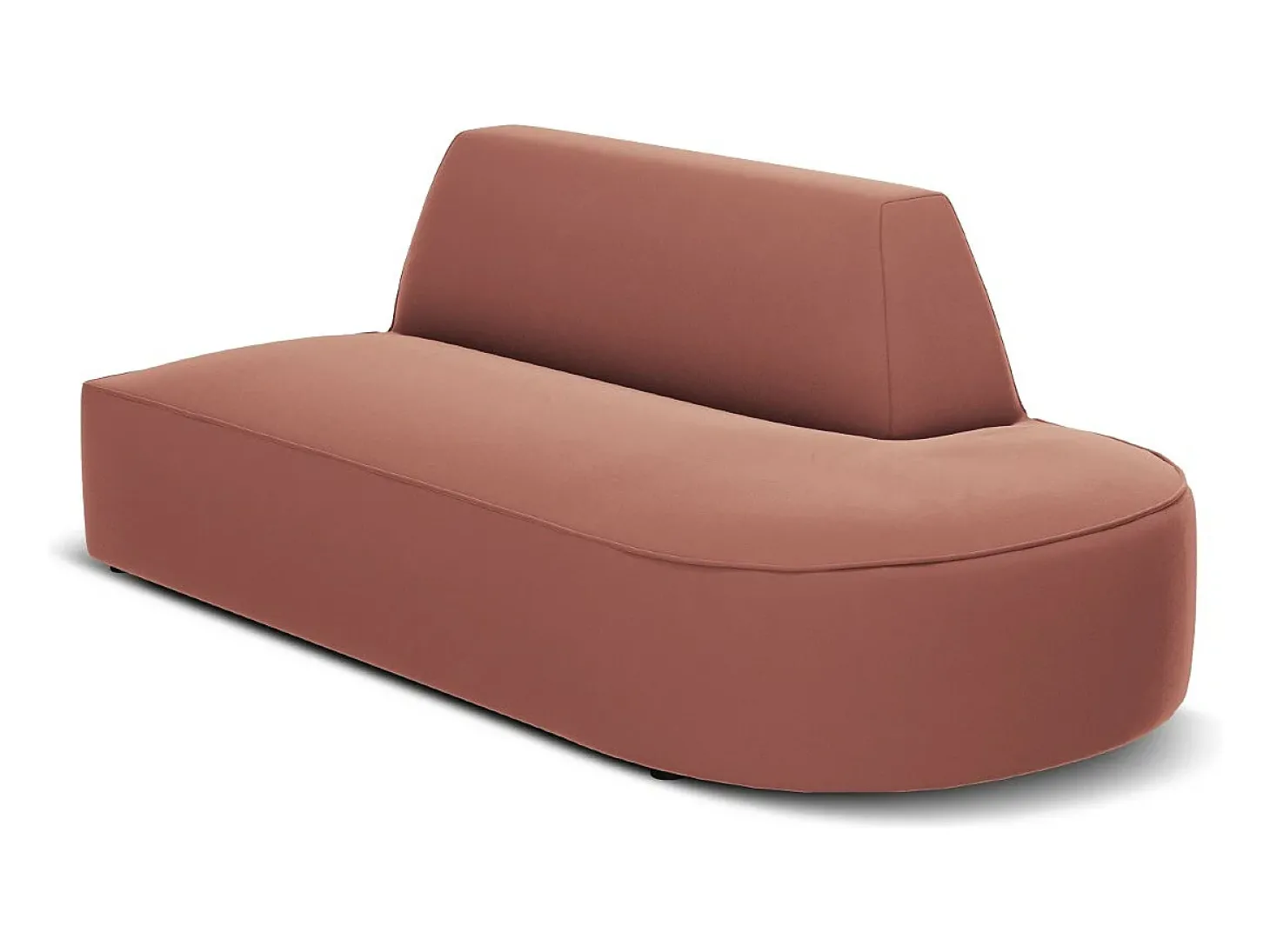 CXL by Christian Lacroix - Sofá modular direito "Charles" 2 lugares em veludo rosa - 181x93x69cm