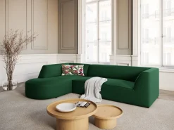 CXL by Christian Lacroix - Sofá de canto esquerdo "Charles" 4 lugares em veludo verde - 273x180x69cm