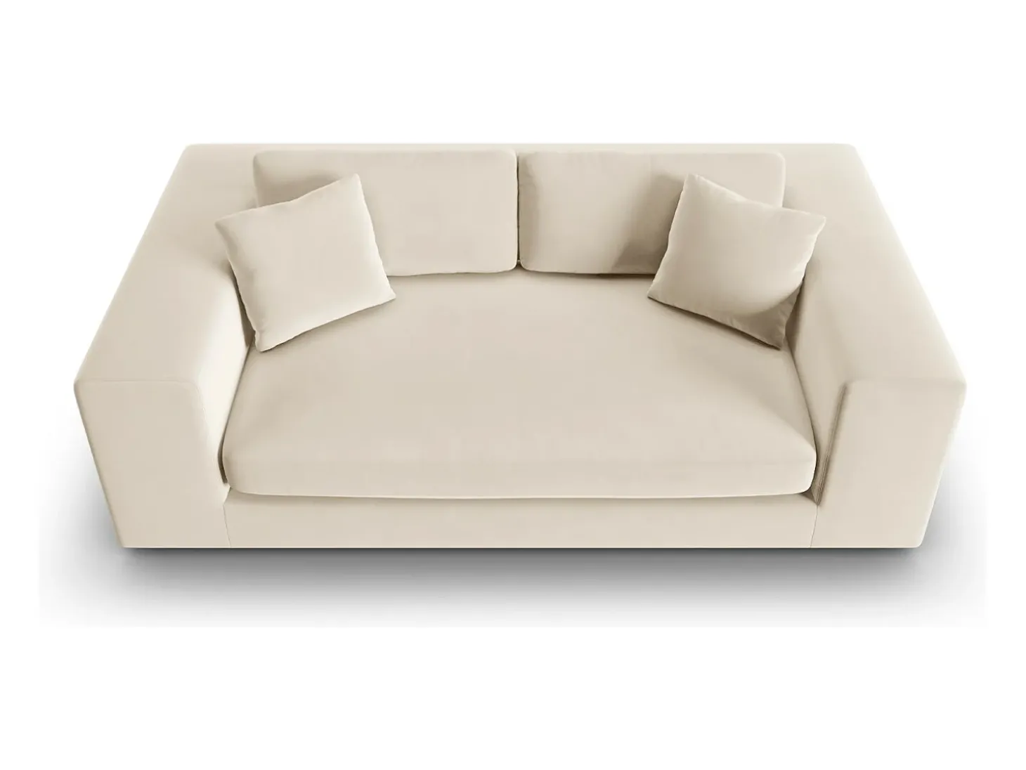 CXL by Christian Lacroix - Sofá "Tendance" 3 lugares em veludo bege - 220x122x72cm