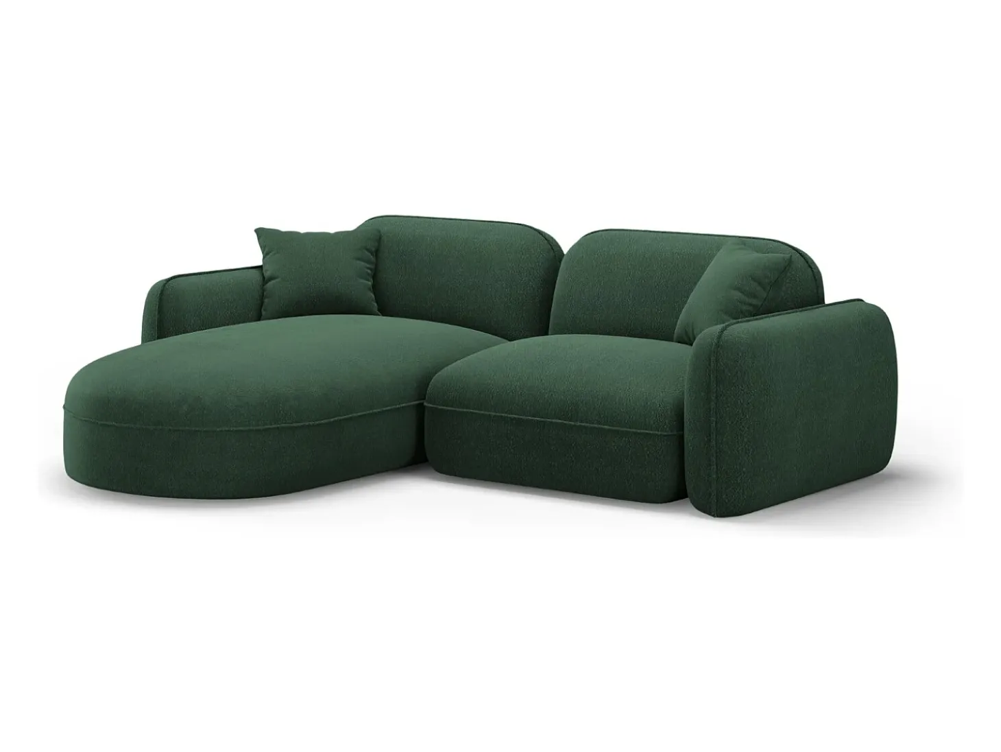 CXL by Christian Lacroix - Sofá modular de canto esquerdo "Lucien" 3 lugares em veludo verde - 230x165x70cm