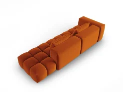 CXL by Christian Lacroix - Sofá modular direito "Lorella" 3 lugares em veludo terracota - 265x85x70cm