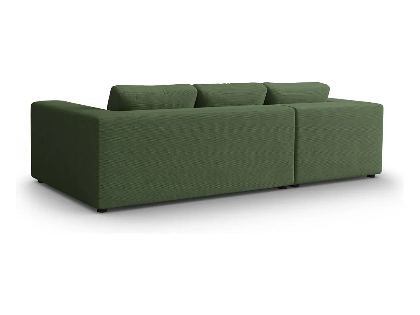 CXL by Christian Lacroix - Sofá de canto esquerdo "Tendance" 5 lugares em veludo cotelê verde - 282x174x72cm