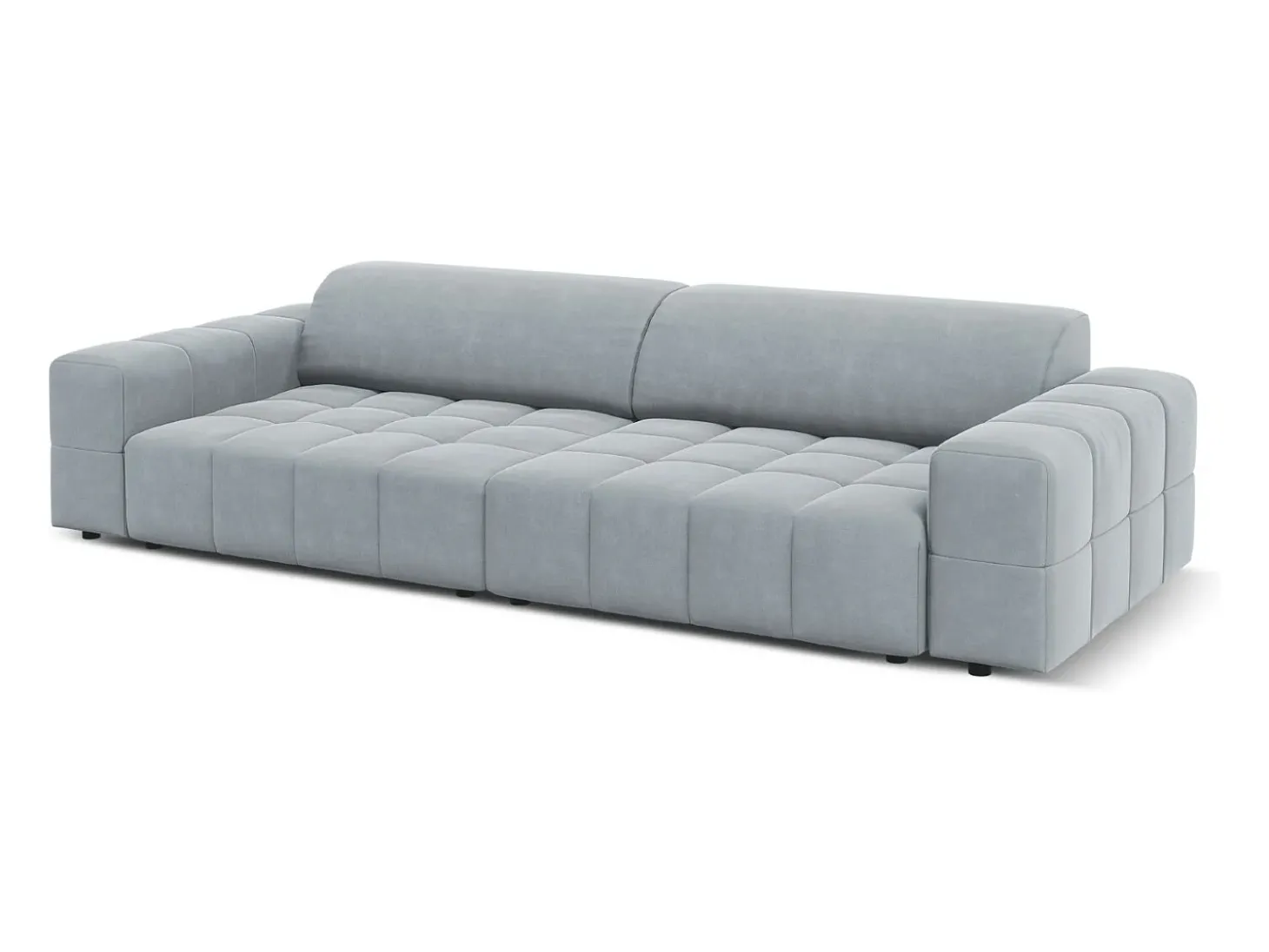 CXL by Christian Lacroix - Sofá "Luc" 4 lugares em veludo azul claro - 244x102x70cm