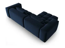 CXL by Christian Lacroix - Sofá modular de canto esquerdo "Lorella" 3 lugares em veludo azul real - 260x145x70cm