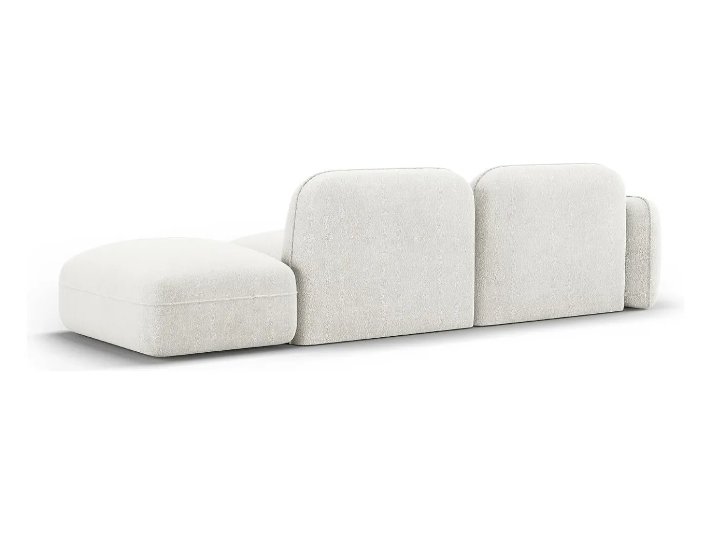 CXL by Christian Lacroix - Sofá modular direito "Lucien" 3 lugares em veludo marfim - 295x90x70cm