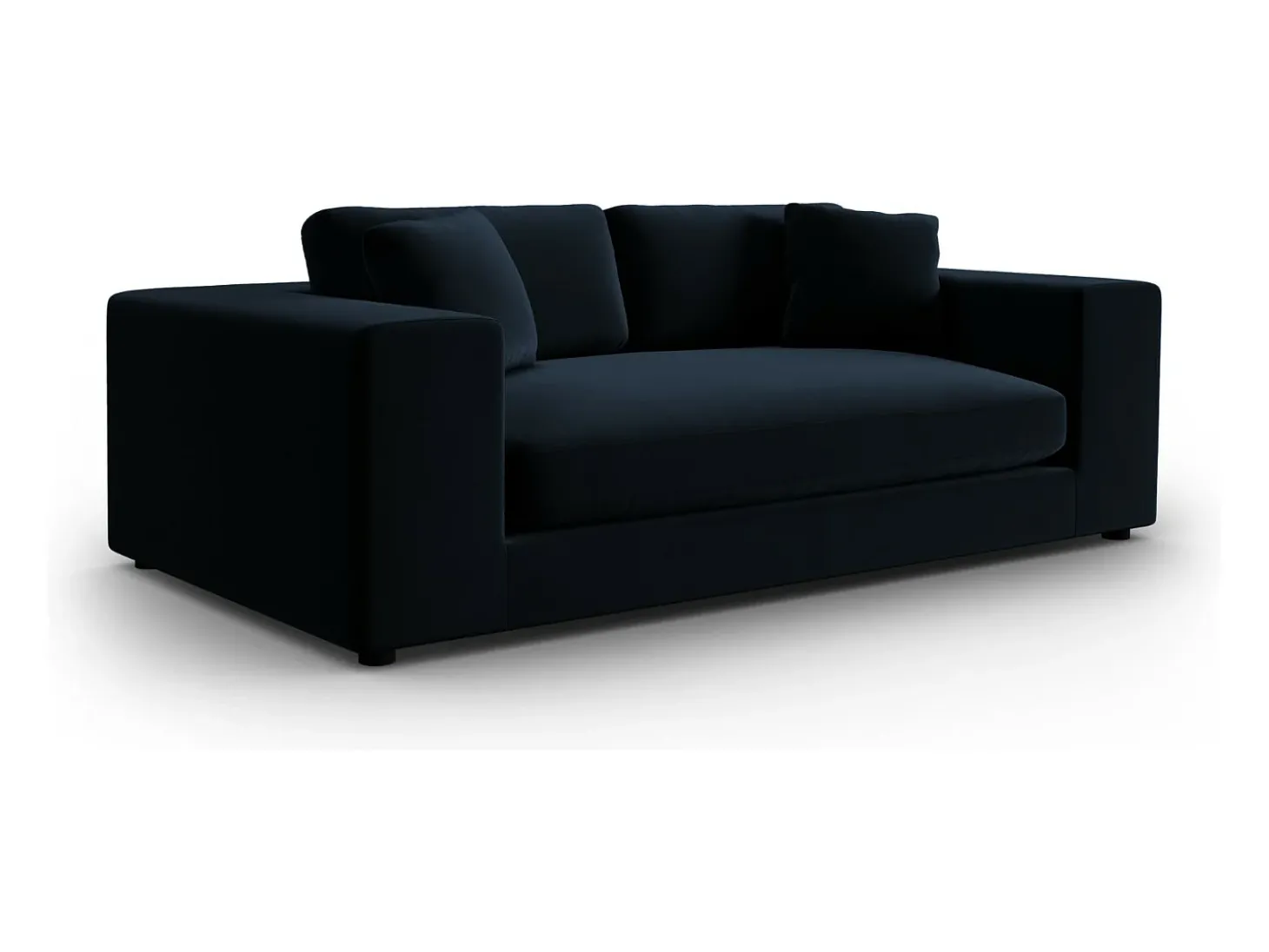 CXL by Christian Lacroix - Sofá "Tendance" 3 lugares em veludo azul escuro - 220x122x72cm