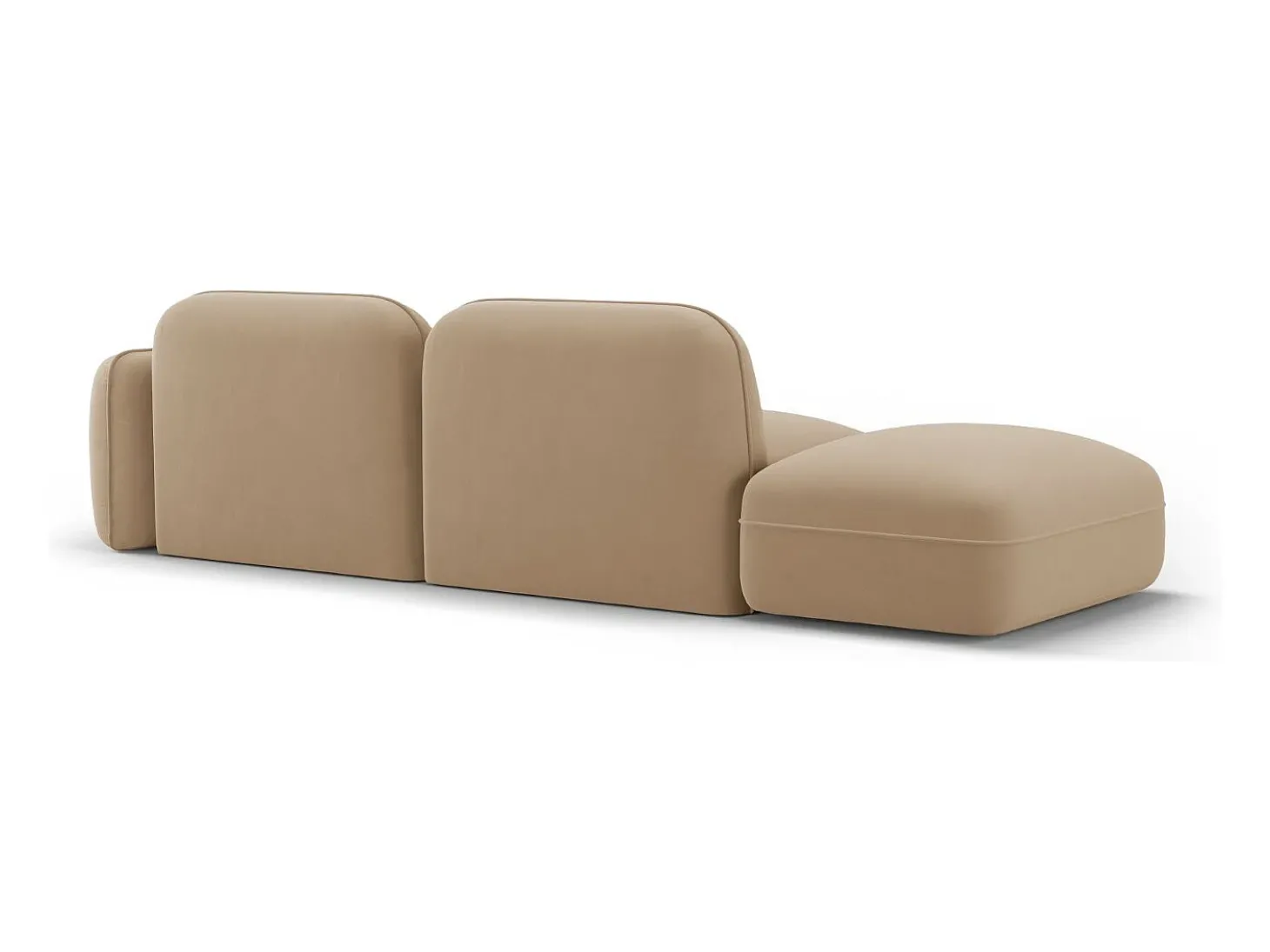 CXL by Christian Lacroix - Sofá modular virado para a esquerda "Lucien" 3 lugares em veludo areia - 295x90x70cm