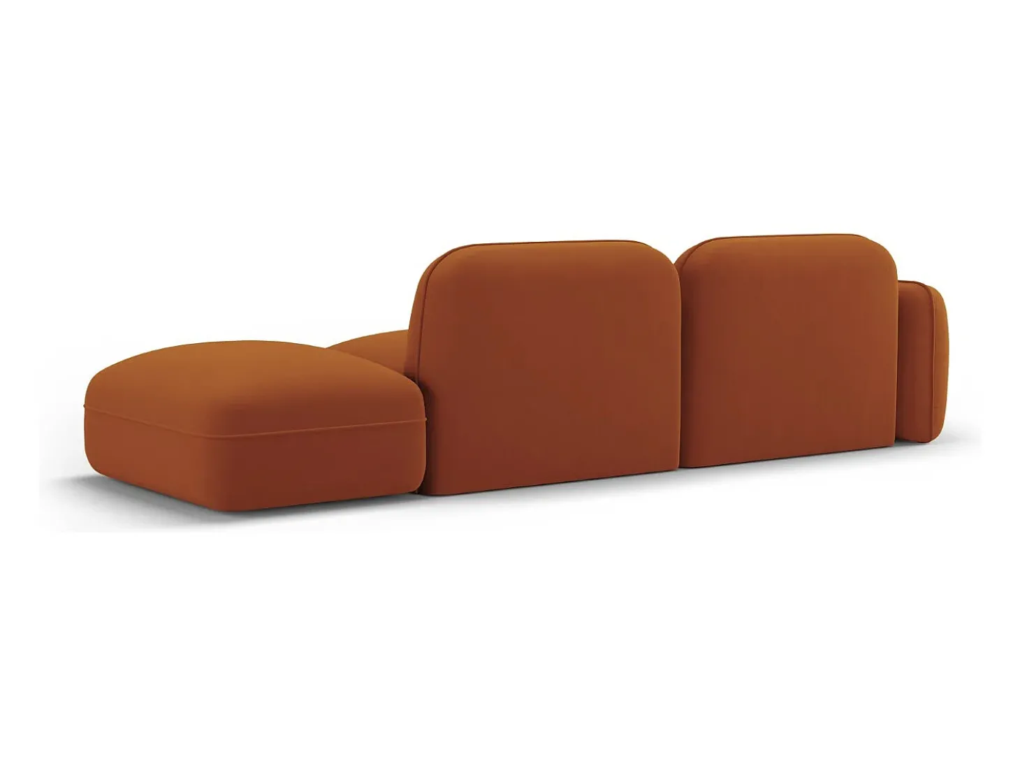 CXL by Christian Lacroix - Sofá modular direito "Lucien" 3 lugares em veludo terracota - 295x90x70cm