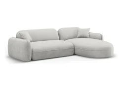 CXL by Christian Lacroix - Sofá modular de canto direito "Lucien" 4 lugares em veludo cinza claro - 275x165x70cm