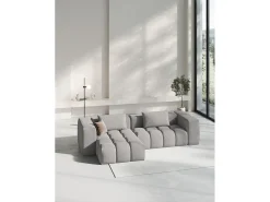 CXL by Christian Lacroix - Sofá modular de canto esquerdo "Lorella" 3 lugares em tecido estrutural bege escuro - 260x145x70cm