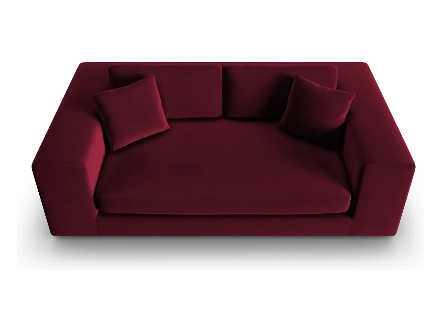 CXL by Christian Lacroix - Sofá "Tendance" 3 lugares em veludo vermelho - 220x122x72cm