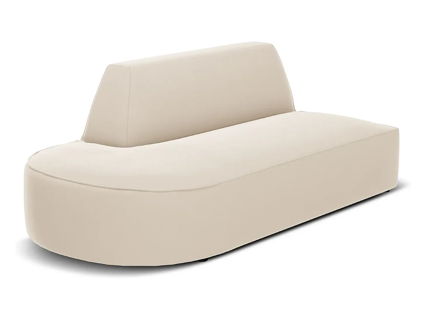 CXL by Christian Lacroix - Sofá modular virado para a esquerda "Charles" 2 lugares em veludo bege - 181x93x69cm