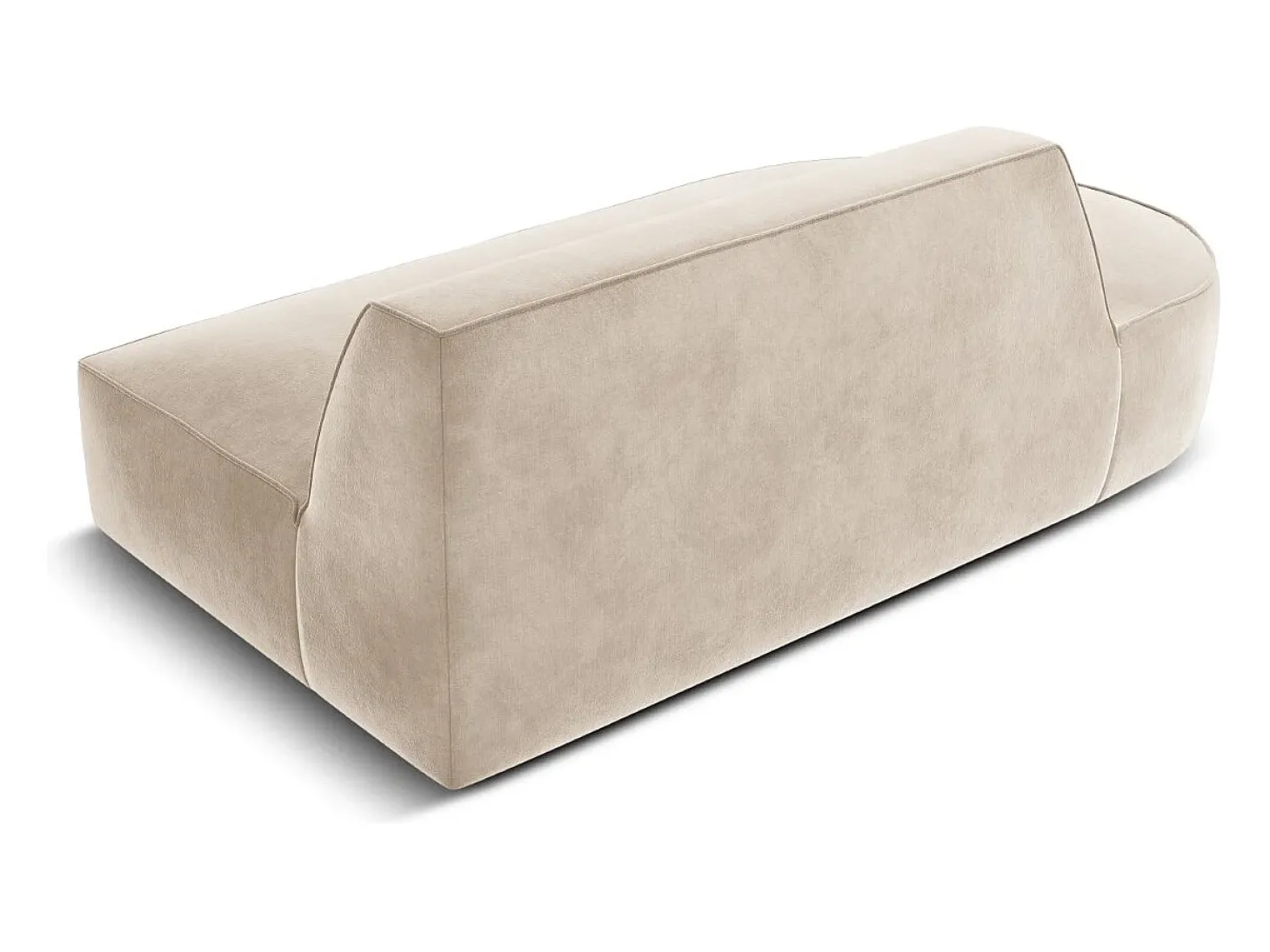 CXL by Christian Lacroix - Sofá modular virado para a esquerda "Charles" 2 lugares em veludo bege claro - 181x93x69cm