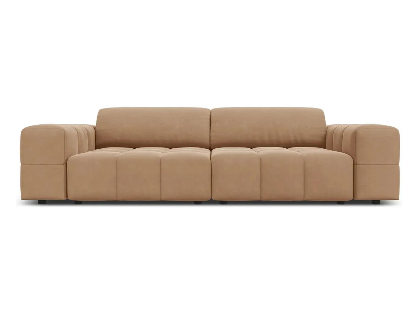 CXL by Christian Lacroix - Sofá "Luc" 3 lugares em veludo bege escuro - 204x102x70cm