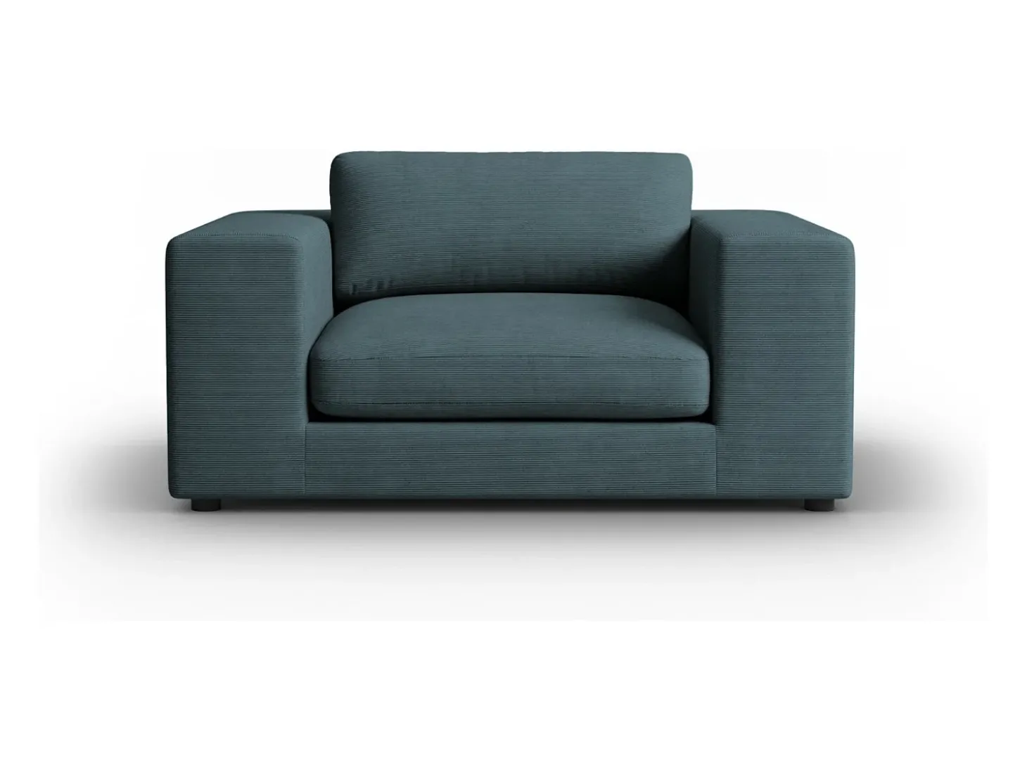CXL by Christian Lacroix - Sofá "Tendance" 1,5 lugares em veludo cotelê azul - 156x122x72cm