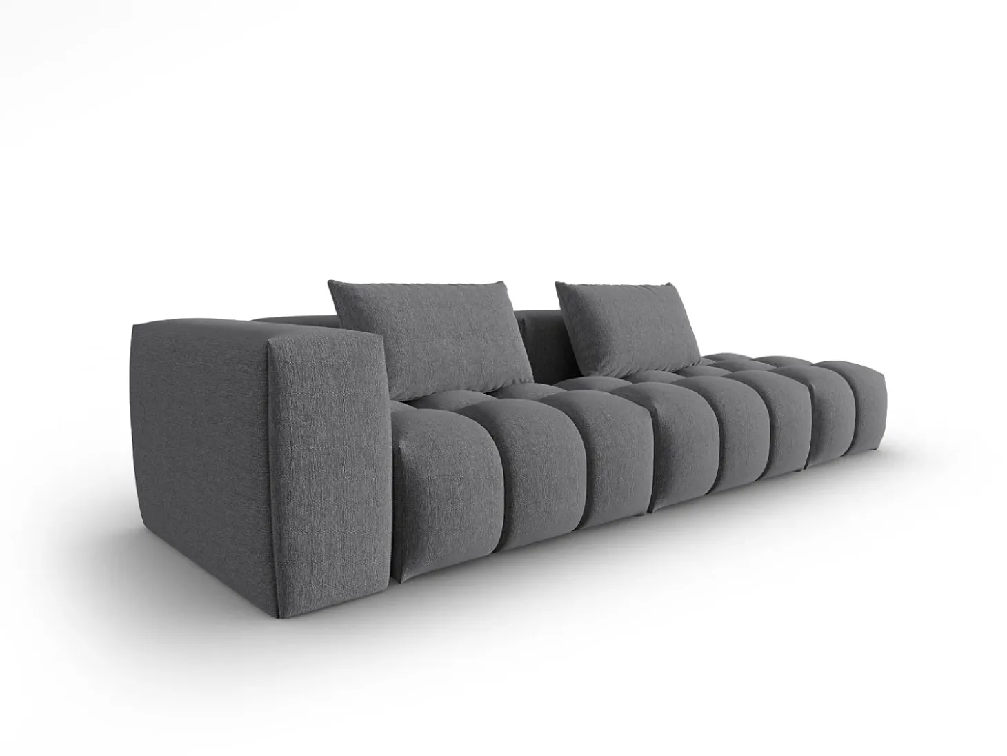 CXL by Christian Lacroix - Sofá modular direito "Lorella" 3 lugares em tecido estrutural cinza - 265x85x70cm